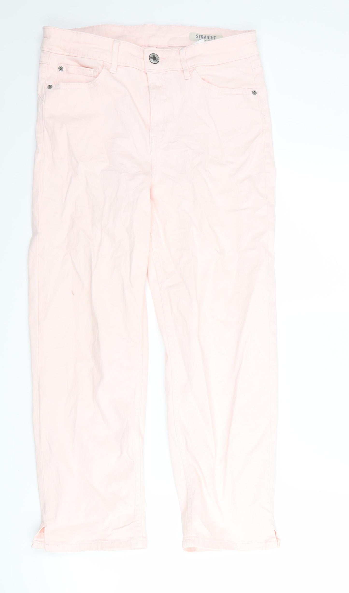 Marks and Spencer Womens Pink  Denim Straight Jeans Size 12 L25 in
