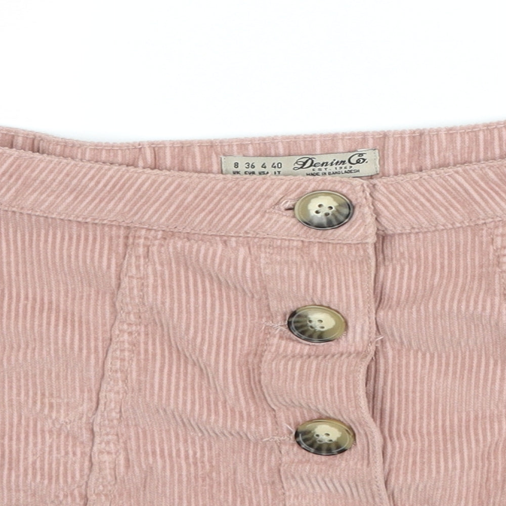 denim co Womens Pink  Corduroy Mini Skirt Size 8