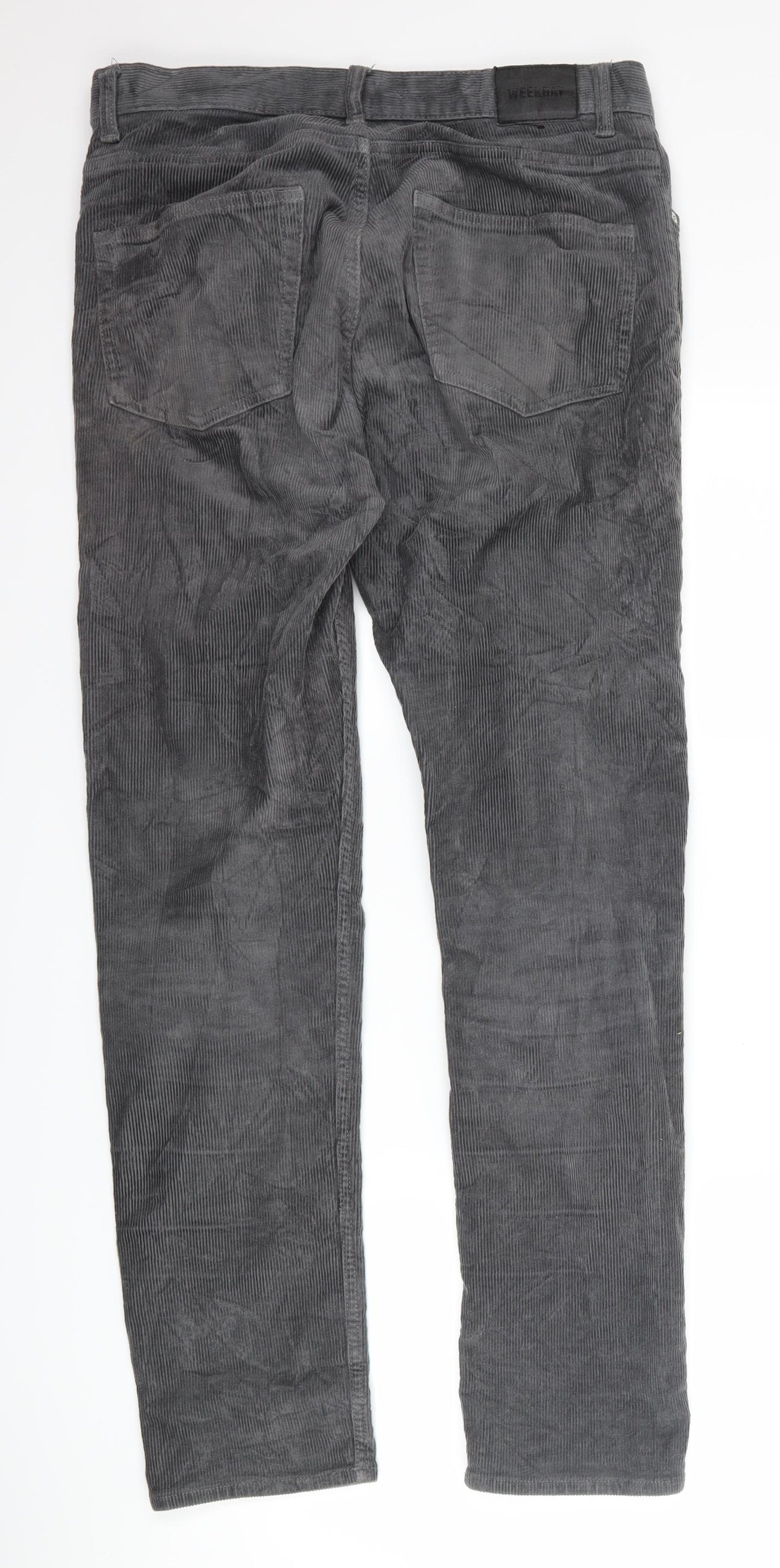 Weekday Mens Grey  Corduroy Trousers  Size 30 L30 in