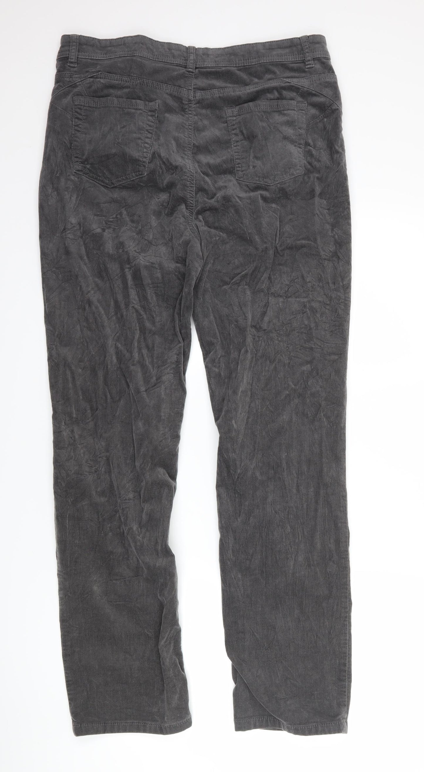 Per Una Womens Grey  Corduroy Trousers  Size 16 L30 in