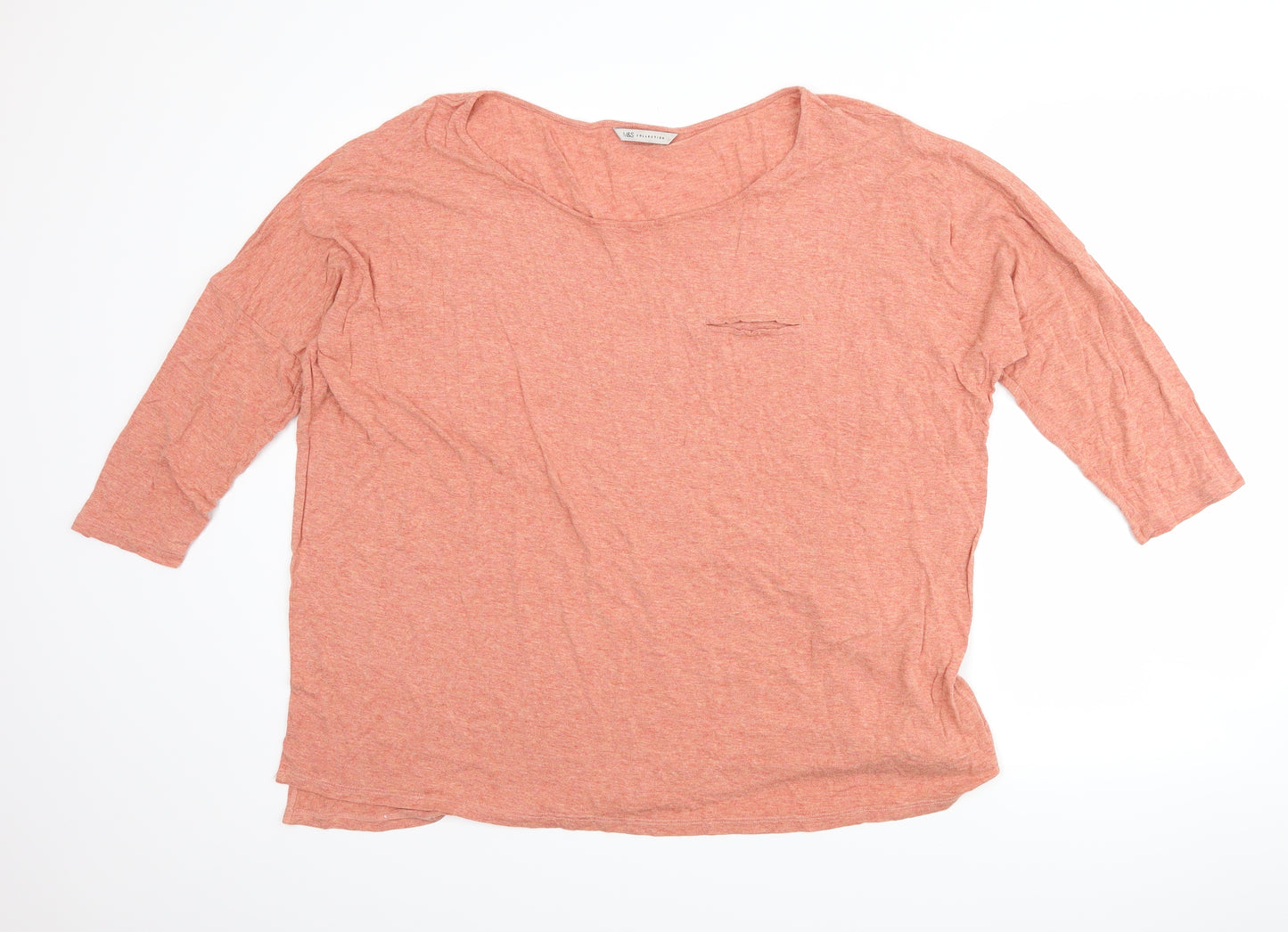 Marks and Spencer Womens Orange   Basic T-Shirt Size 20