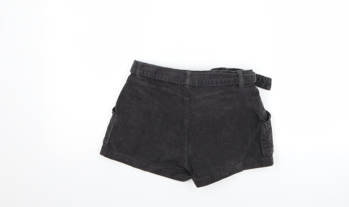Zara Girls Black  Corduroy Boyfriend Shorts Size 10 Years - Belt included