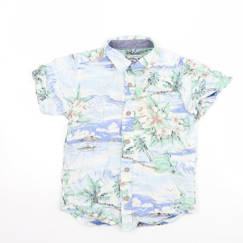 TU Boys Blue   Basic Button-Up Size 7 Years  - Hawaiian