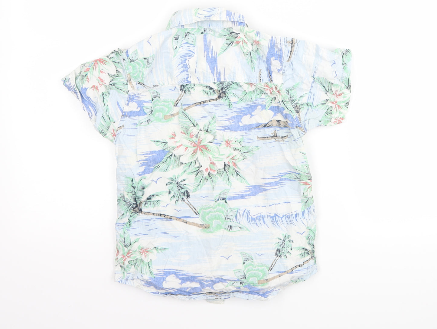 TU Boys Blue   Basic Button-Up Size 7 Years  - Hawaiian