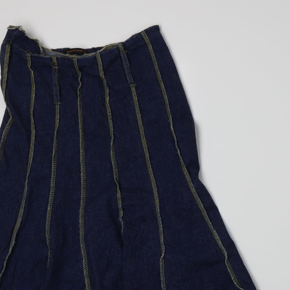 Claude Montana Womens Blue  Denim Flare Skirt Size 8