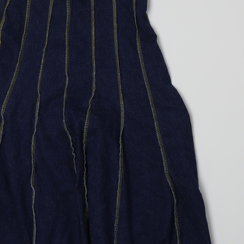 Claude Montana Womens Blue  Denim Flare Skirt Size 8