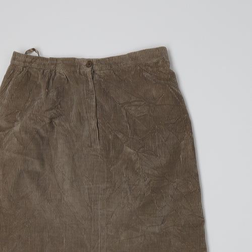 Danimac Womens Brown  Corduroy A-Line Skirt Size 14