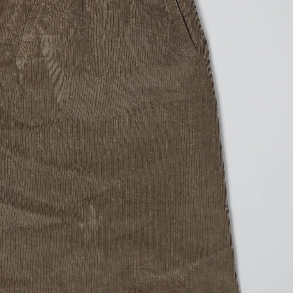 Danimac Womens Brown  Corduroy A-Line Skirt Size 14