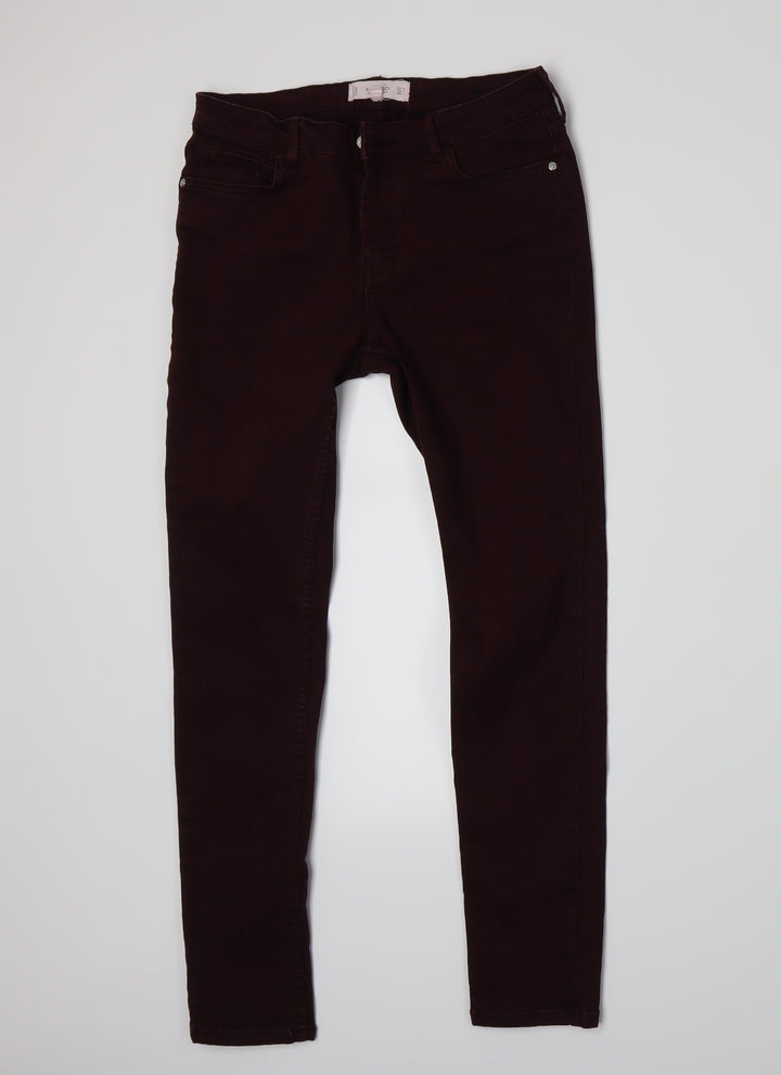Mango Womens Red Denim Skinny Jeans Size 8 L26 in
