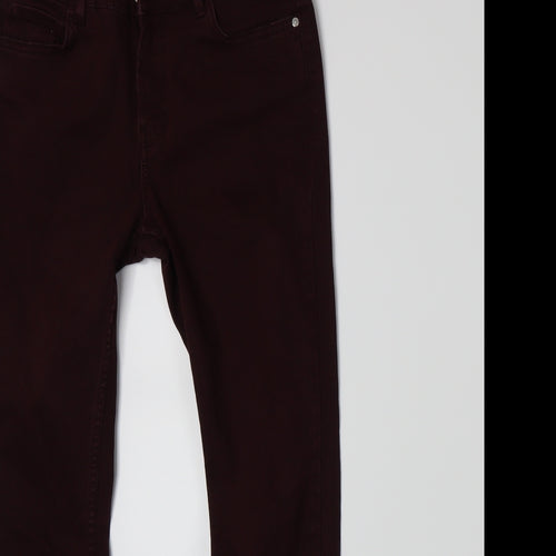 Mango Womens Red  Denim Skinny Jeans Size 8 L26 in