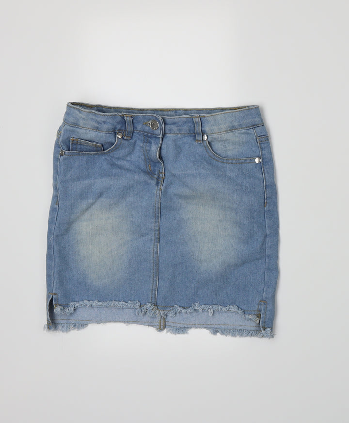 Hullabaloo Girls Blue  Denim A-Line Skirt Size 9-10 Years
