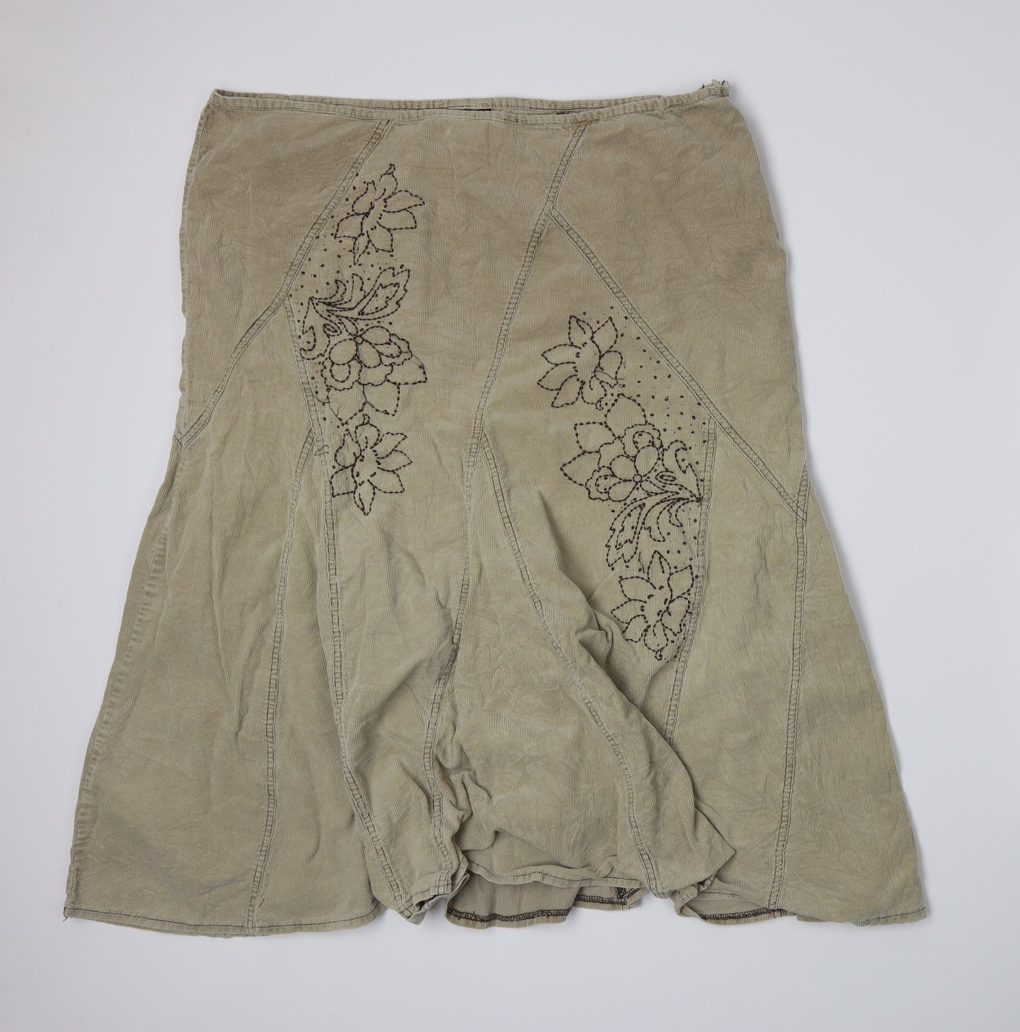 essence Womens Beige  Corduroy Flare Skirt Size 22