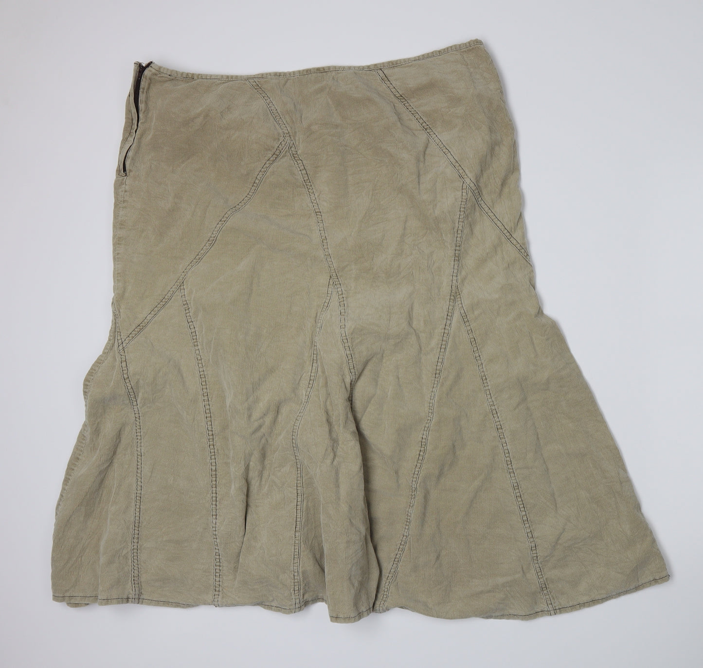 essence Womens Beige  Corduroy Flare Skirt Size 22