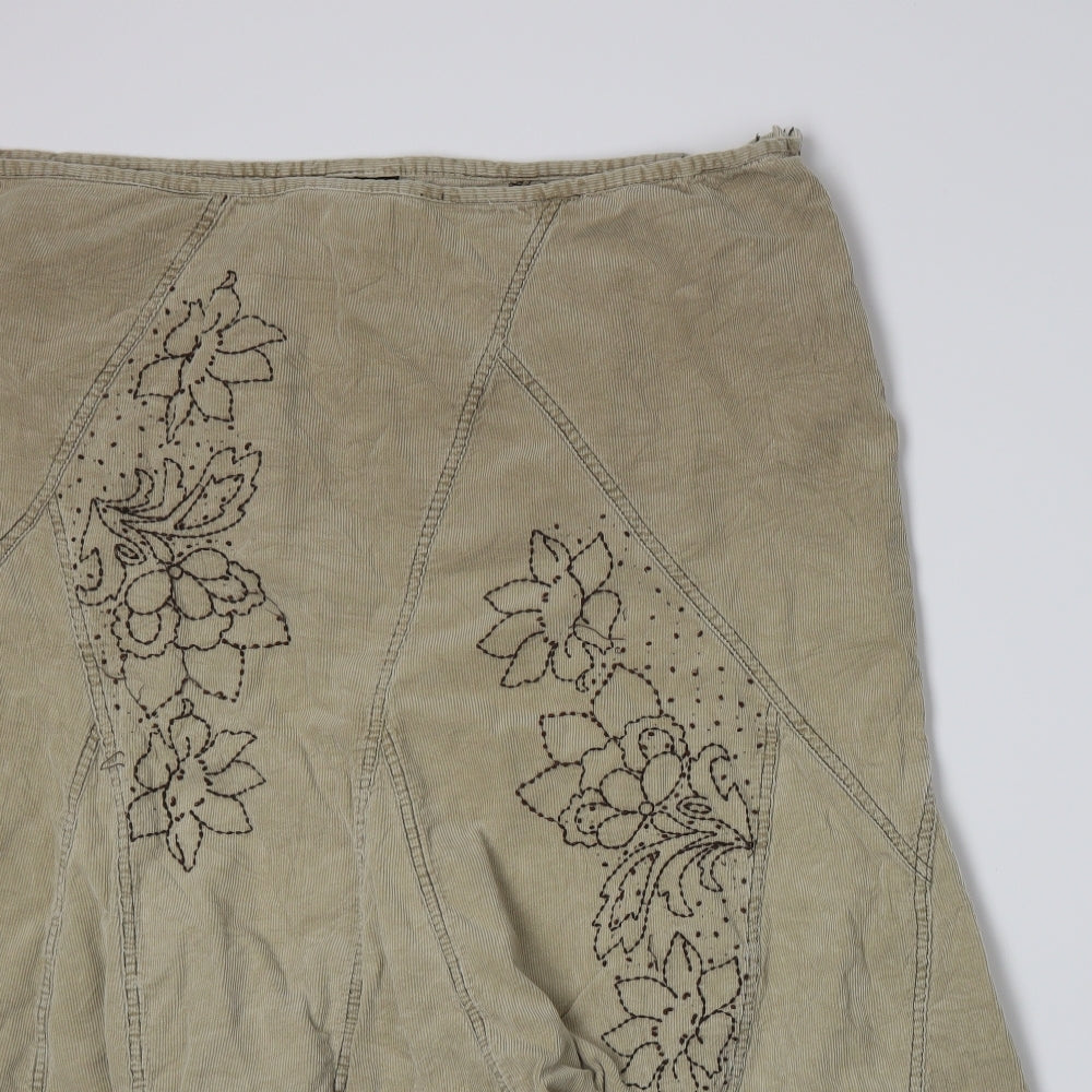 essence Womens Beige  Corduroy Flare Skirt Size 22