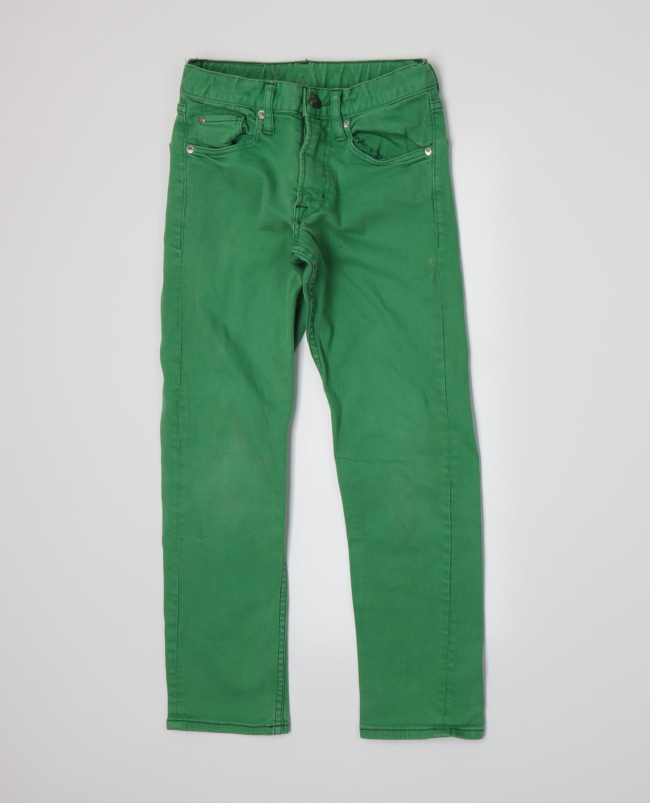 H&M Boys Green  Denim Straight Jeans Size 8-9 Years