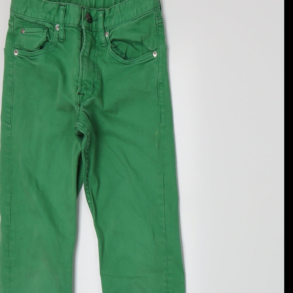 H&M Boys Green  Denim Straight Jeans Size 8-9 Years