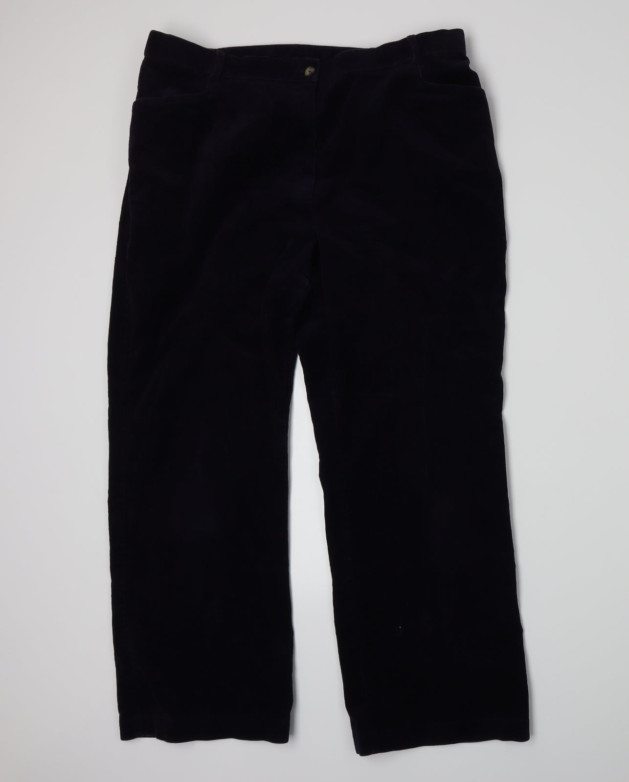 Marks and Spencer Womens Blue  Corduroy Trousers  Size 18 L26 in
