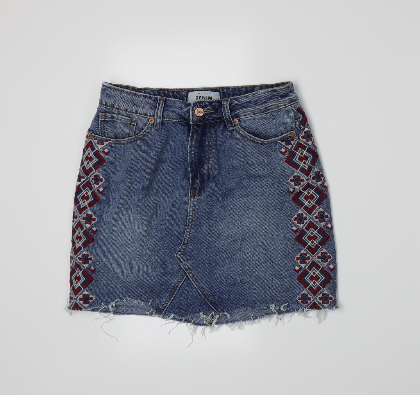 New Look Womens Blue  Denim A-Line Skirt Size 10