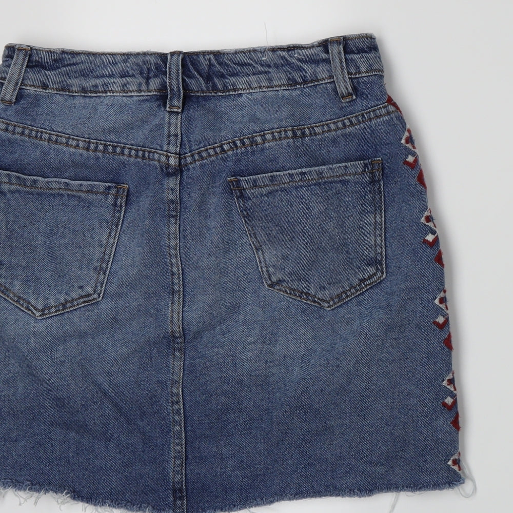 New Look Womens Blue  Denim A-Line Skirt Size 10