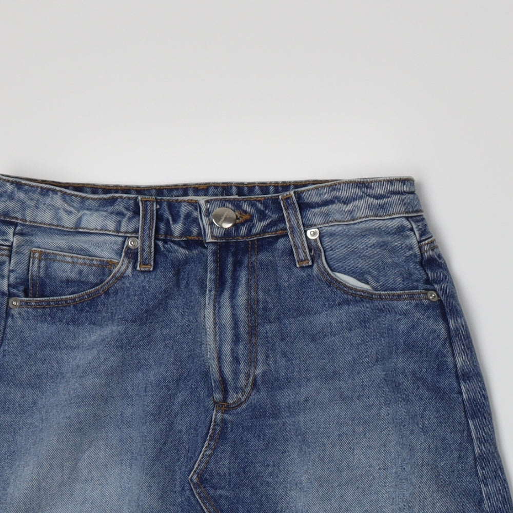 Stradivarius Womens Blue  Denim A-Line Skirt Size 6