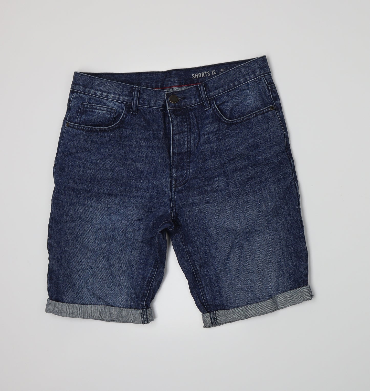 F&F Mens Blue  Denim Bermuda Shorts Size 34