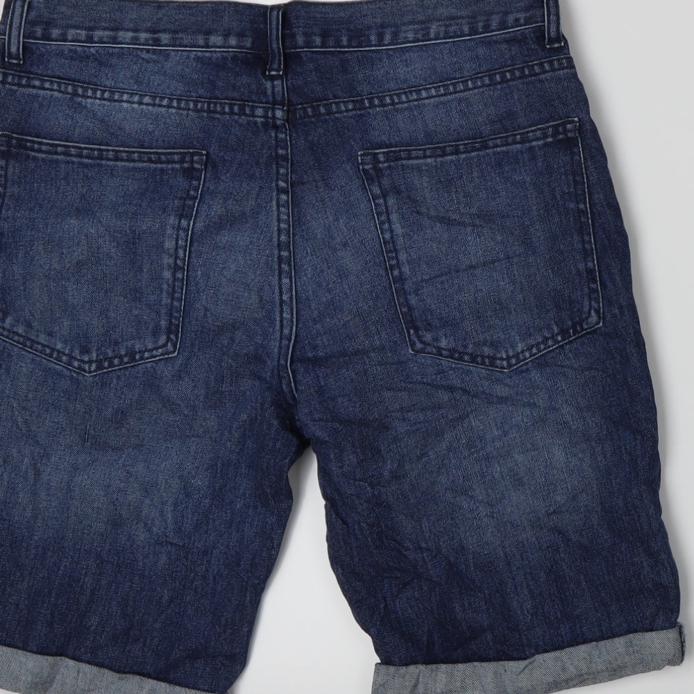 F&F Mens Blue  Denim Bermuda Shorts Size 34