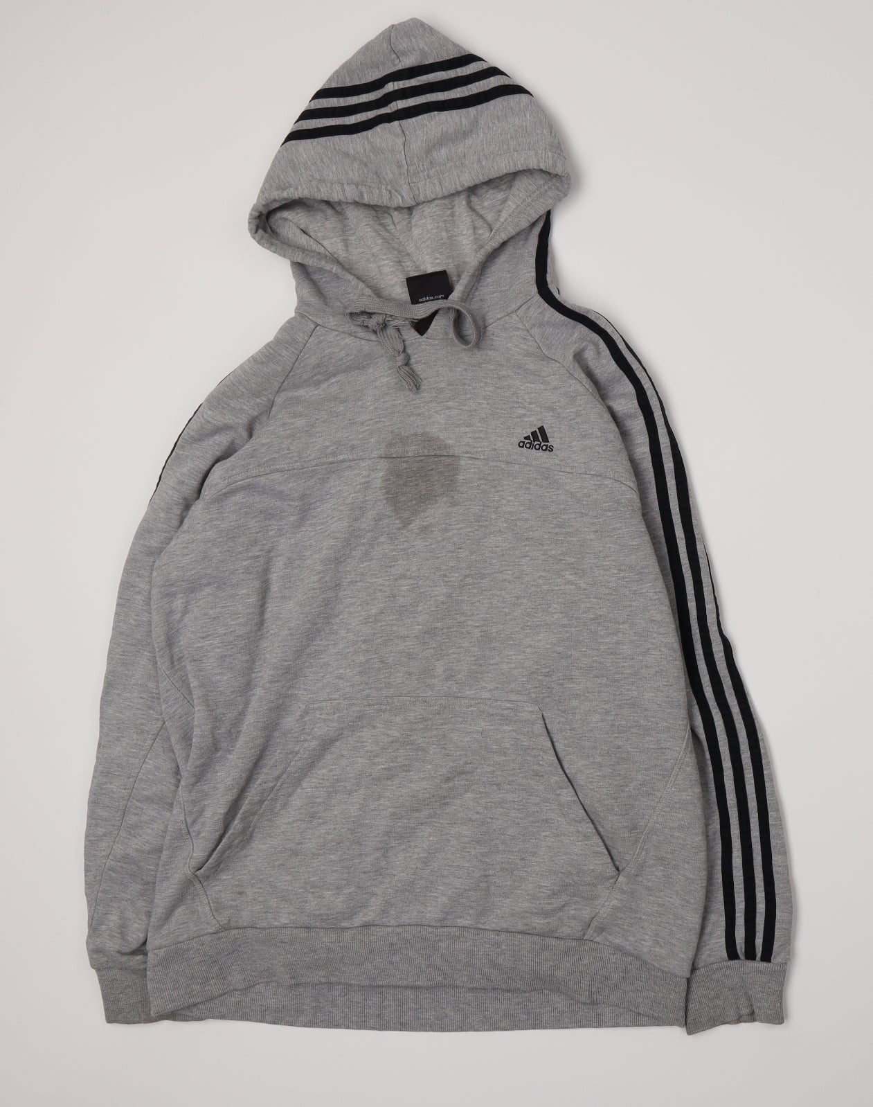 adidas Mens Grey  Jersey Pullover Hoodie Size L
