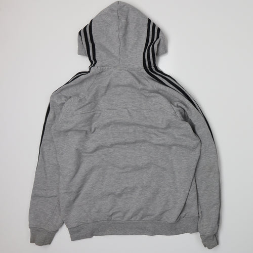 adidas Mens Grey  Jersey Pullover Hoodie Size L