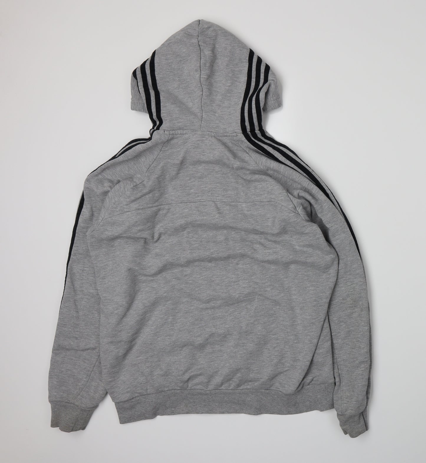 adidas Mens Grey  Jersey Pullover Hoodie Size L