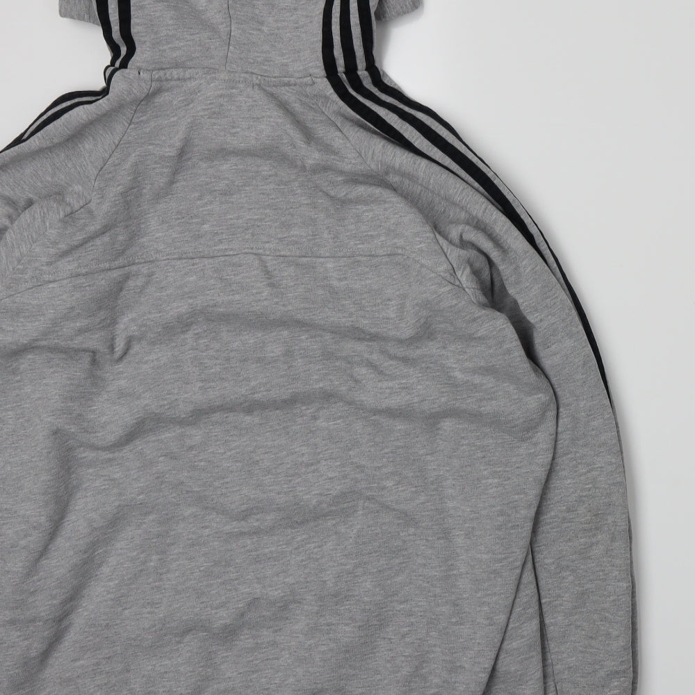 adidas Mens Grey  Jersey Pullover Hoodie Size L