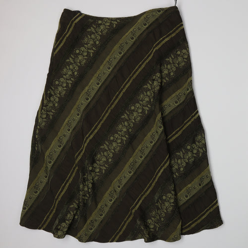 Alex & Co Womens Green Floral  Flare Skirt Size 18