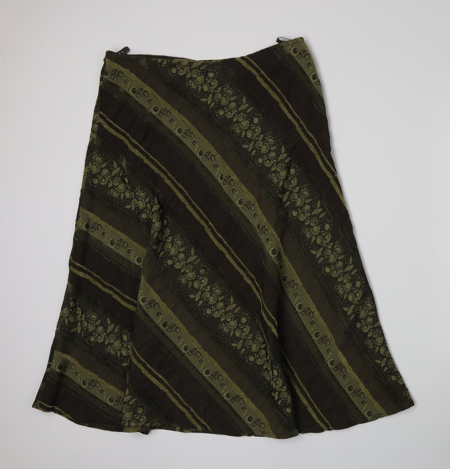 Alex & Co Womens Green Floral  Flare Skirt Size 18