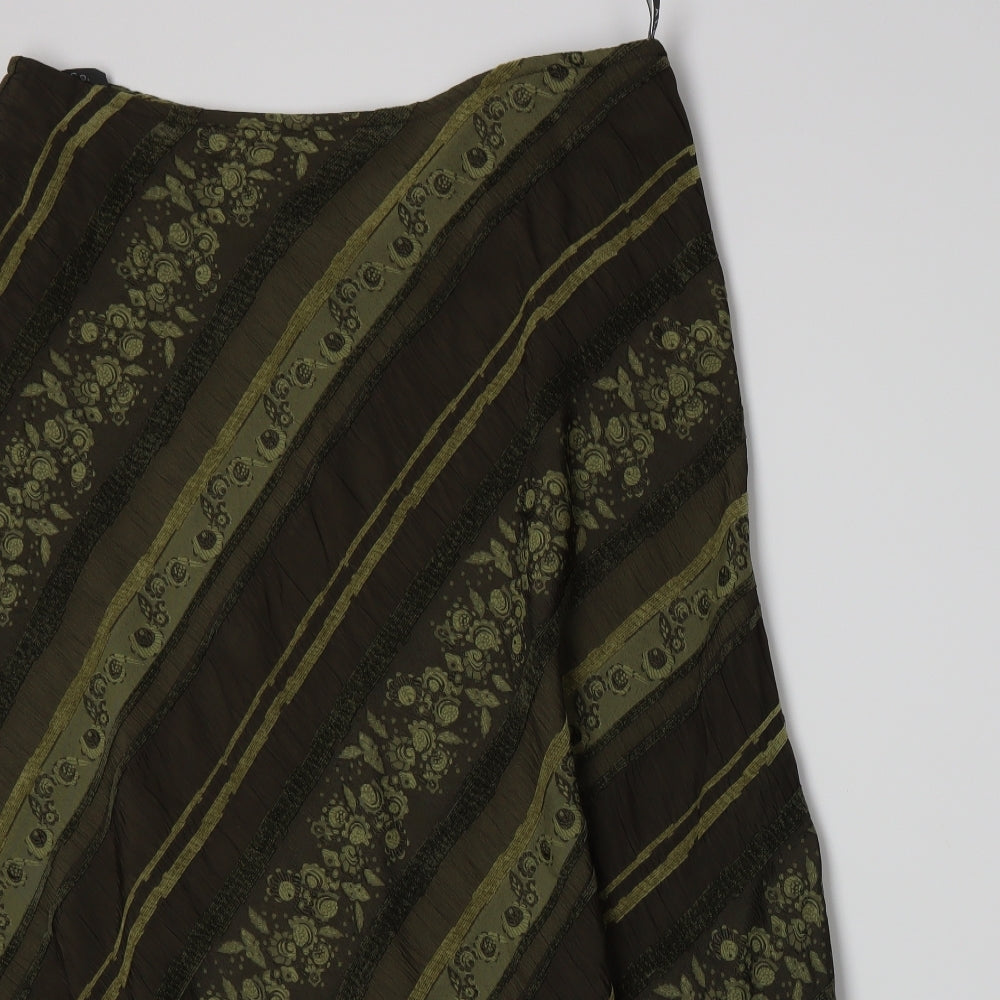 Alex & Co Womens Green Floral  Flare Skirt Size 18