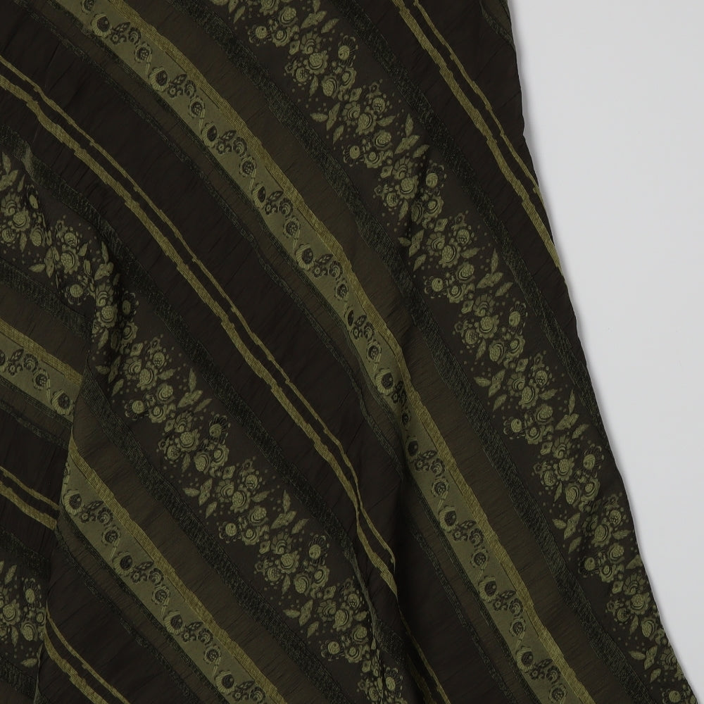 Alex & Co Womens Green Floral  Flare Skirt Size 18
