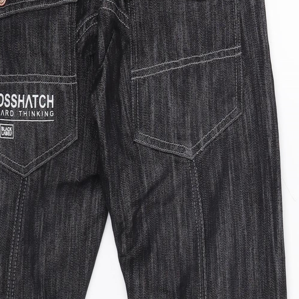 Crosshatch Mens Black  Denim Capri Jeans Size 28 L32 in