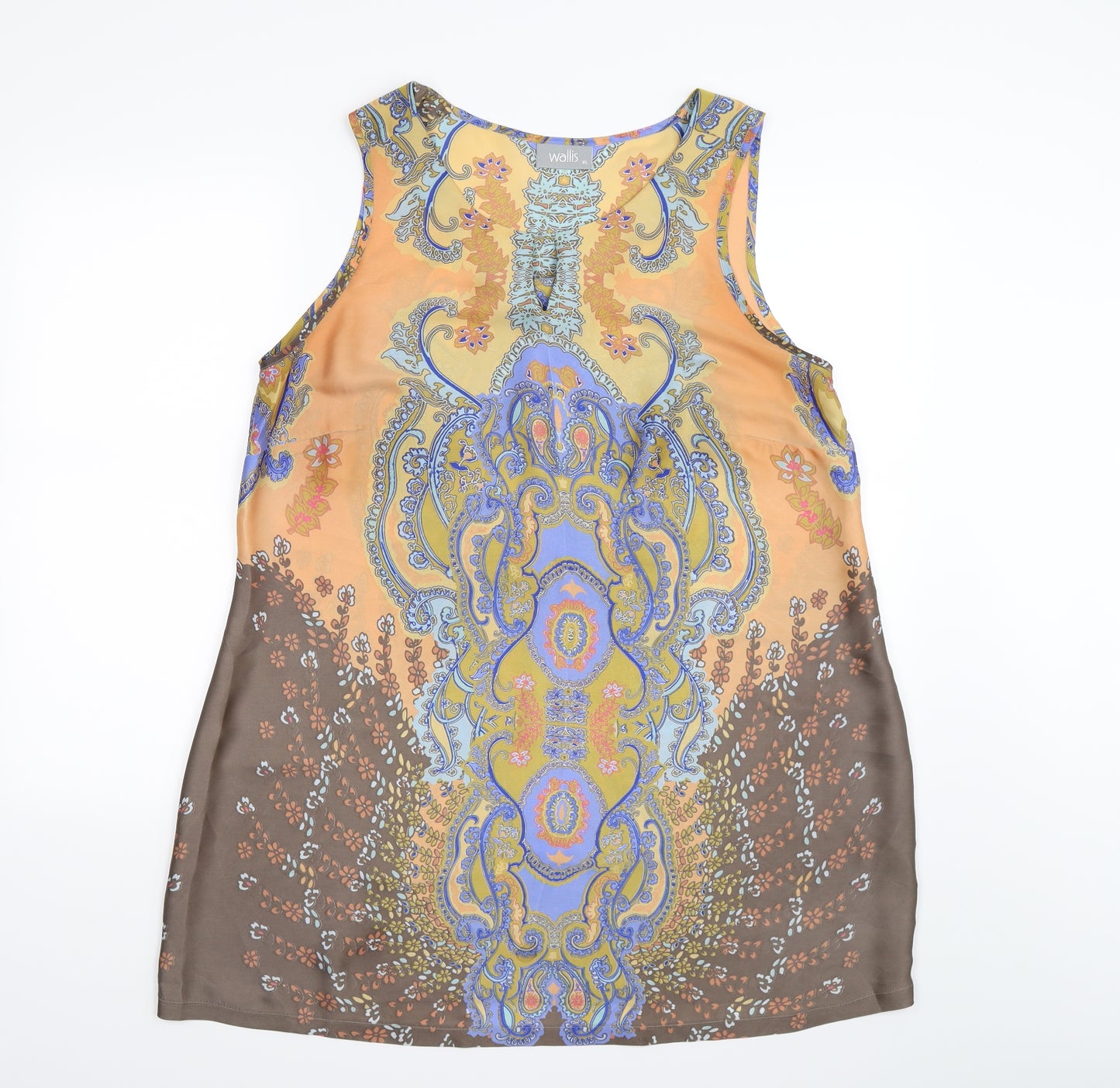 Wallis Womens Brown Floral Satin Tunic T-Shirt Size XL