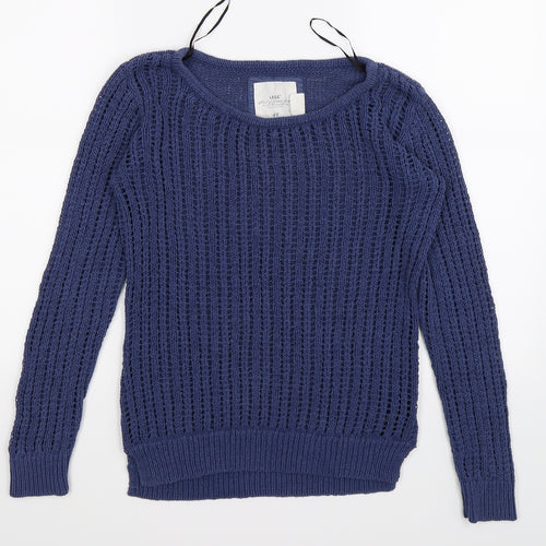 H&M Mens Blue  Crochet Pullover Jumper Size XS