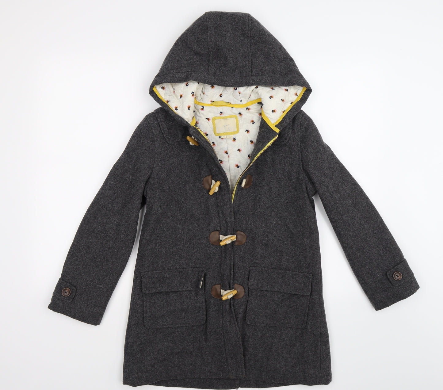 Boden Girls Grey  Knit Track Jacket Coat Size 9-10 Years