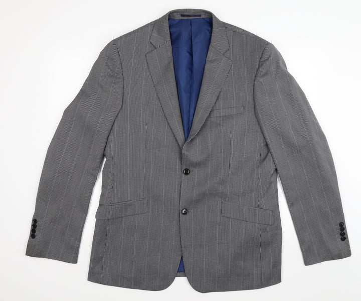 charles Gray Mens Blue Herringbone Jacket Suit Jacket Size 42