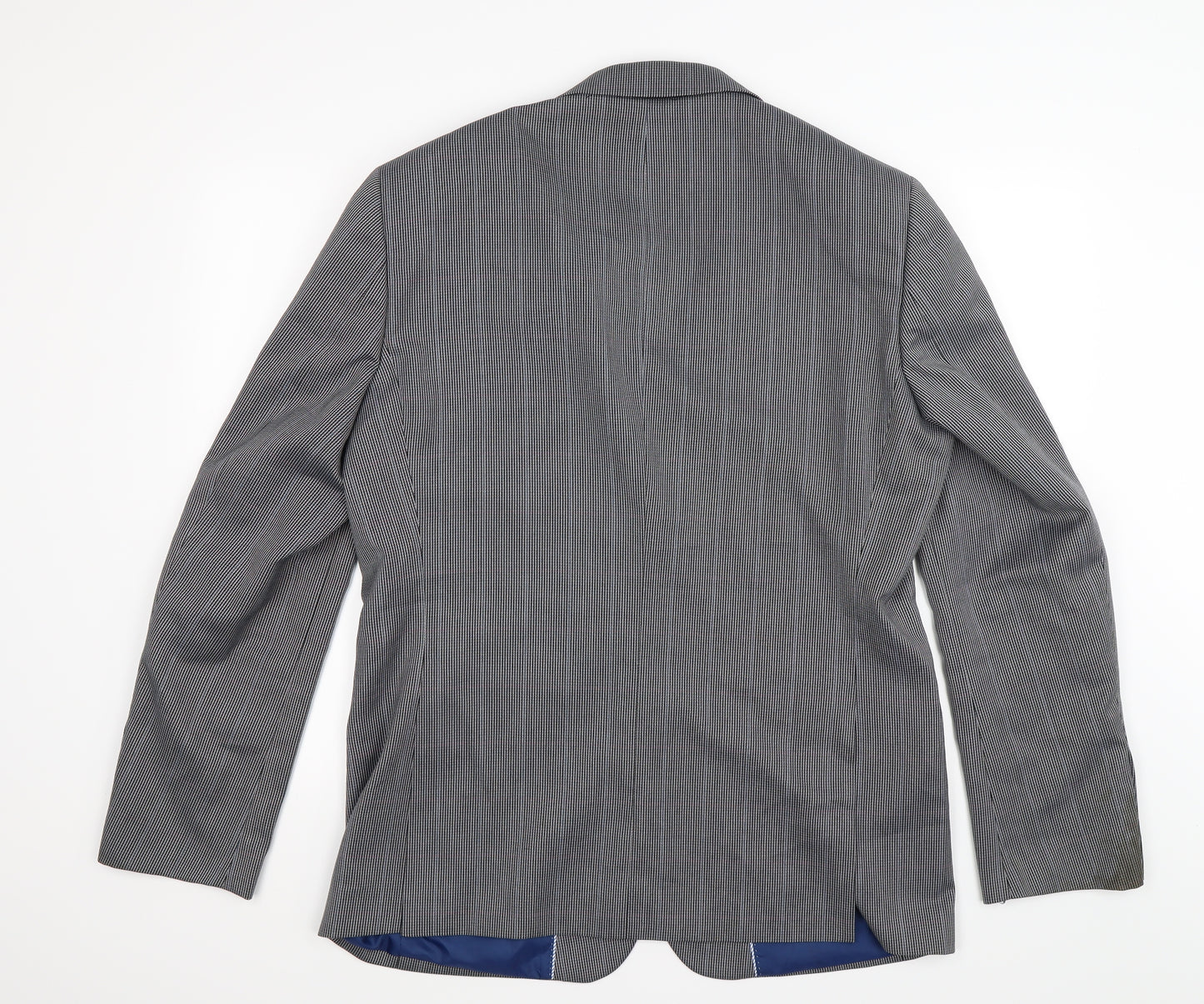 charles Gray Mens Blue Herringbone  Jacket Suit Jacket Size 42