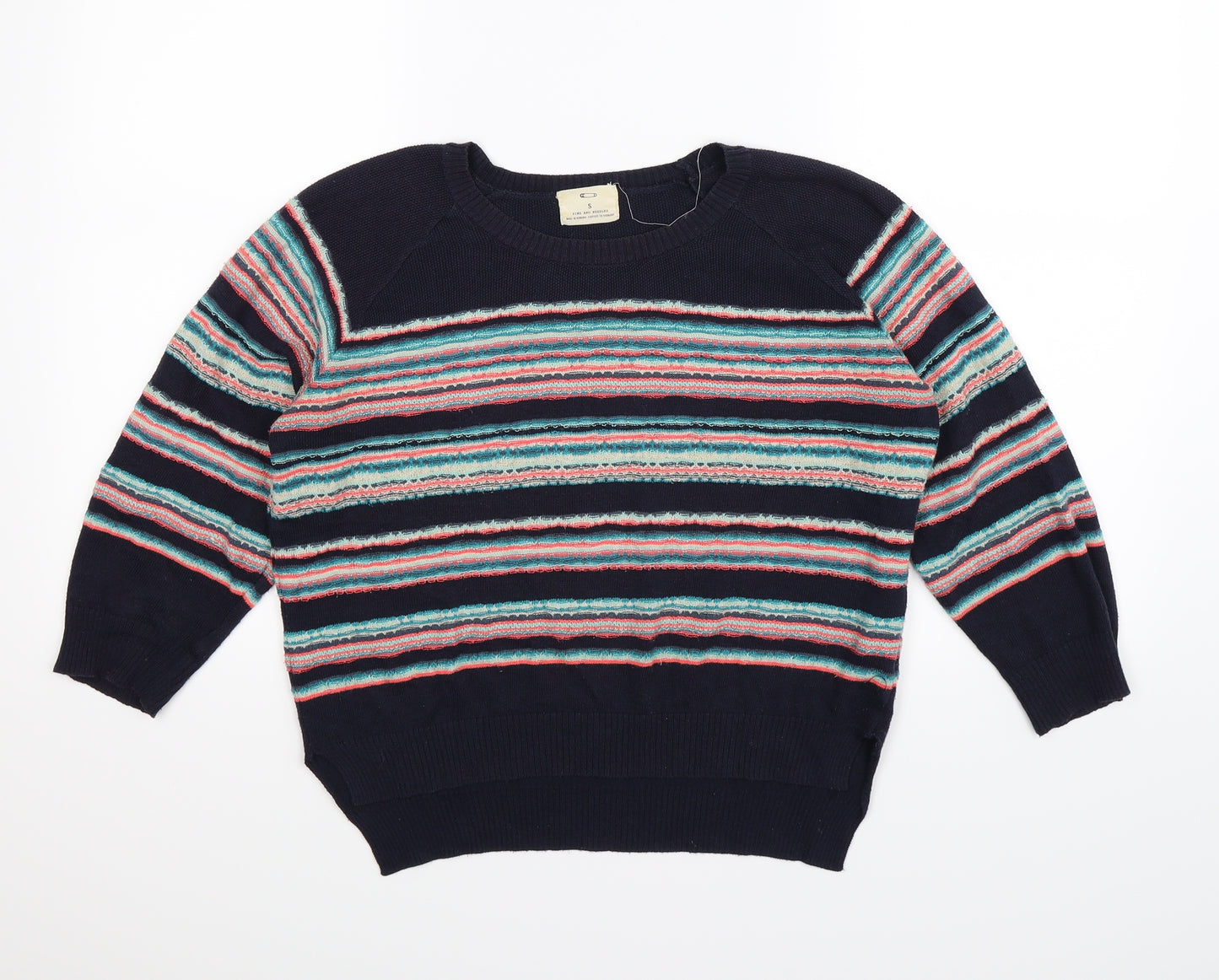 pins and needles Womens Blue Striped  Pullover Jumper Size S