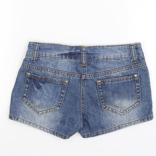 denim co Girls Blue Striped Denim Hot Pants Shorts Size 10-11 Years - AMERICAN FLAG