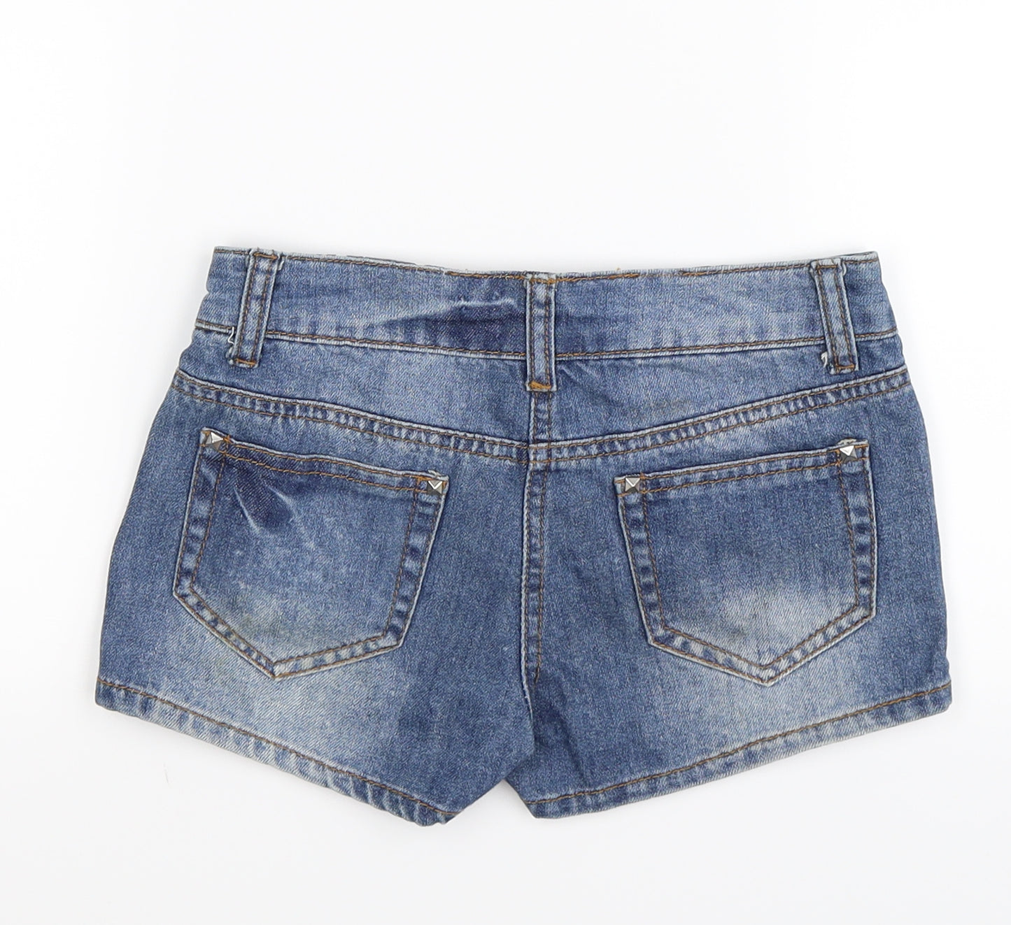 denim co Girls Blue Striped Denim Hot Pants Shorts Size 10-11 Years - AMERICAN FLAG