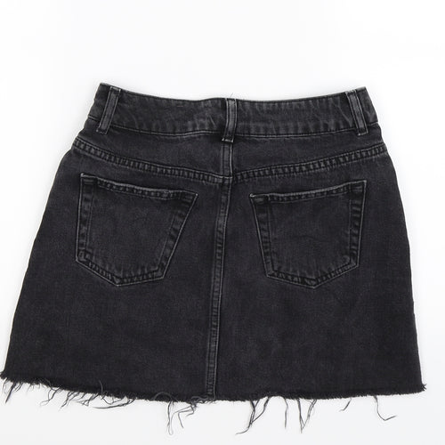 Topshop Womens Black  Denim Mini Skirt Size 8