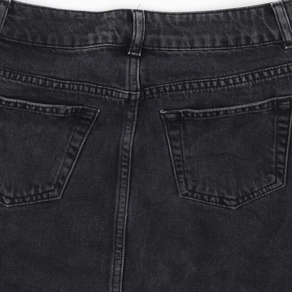 Topshop Womens Black  Denim Mini Skirt Size 8