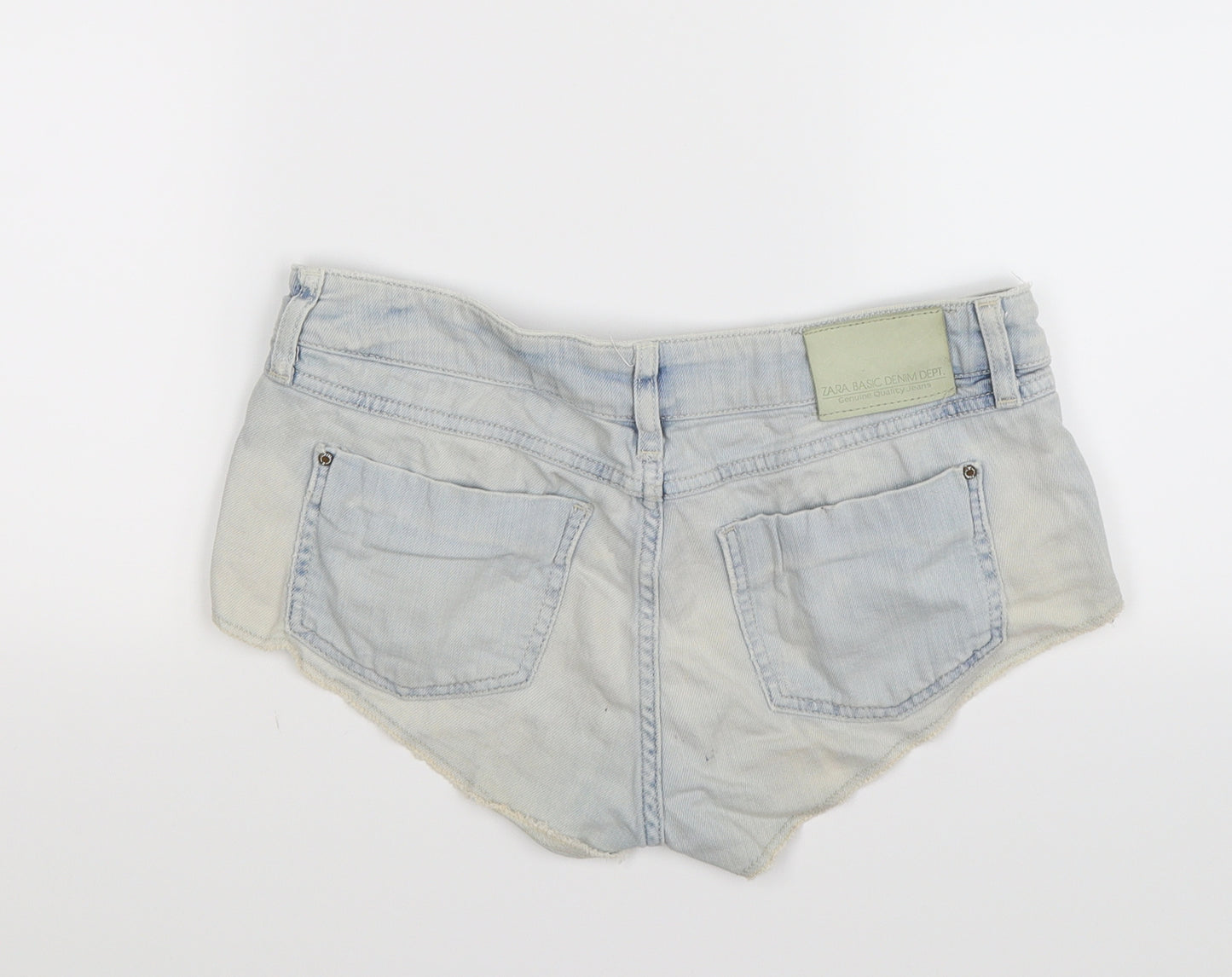 Zara Womens Blue  Denim Hot Pants Shorts Size 8