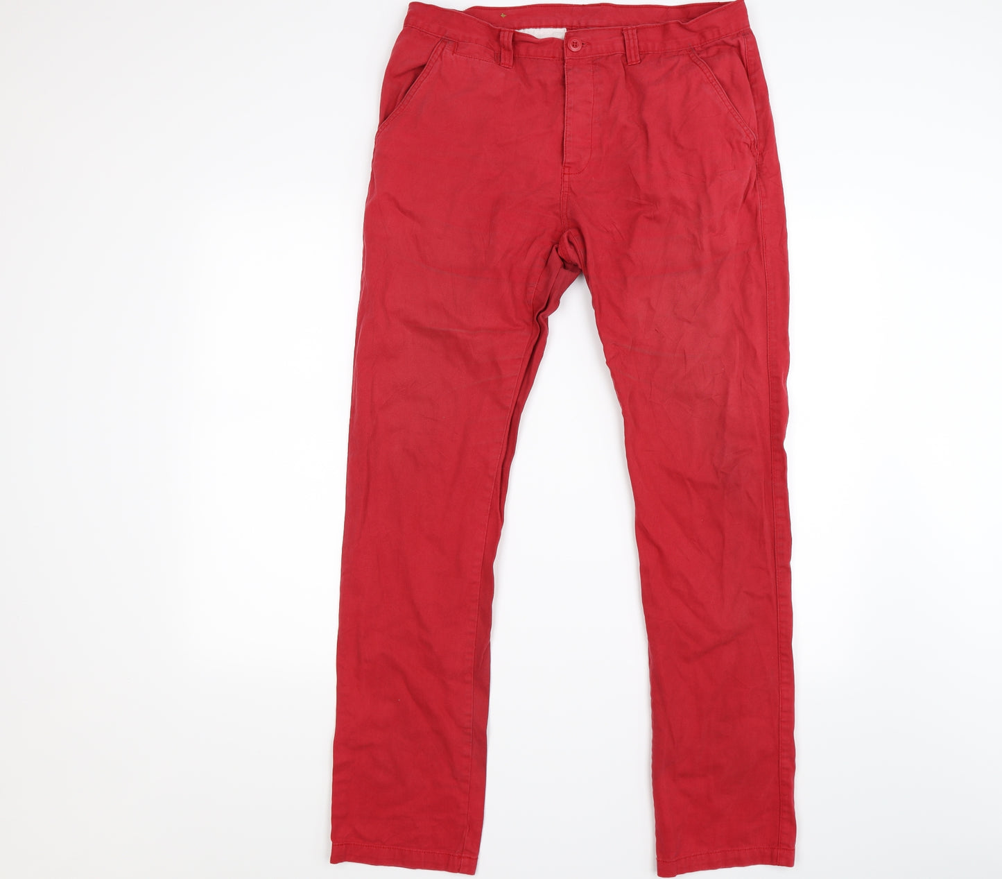 denim co Mens Red  Denim Chino Trousers Size 34 L32 in