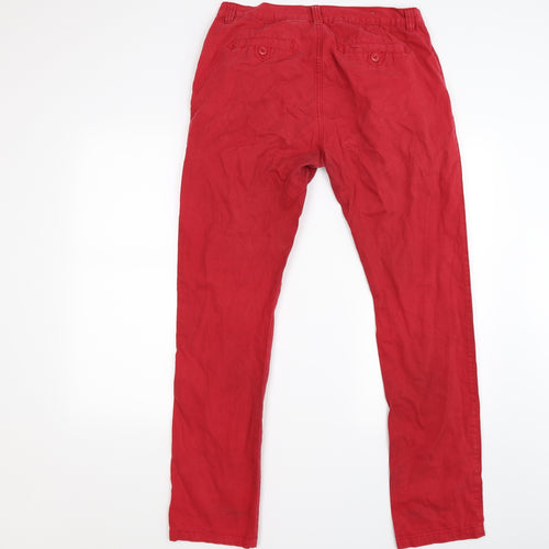 denim co Mens Red  Denim Chino Trousers Size 34 L32 in