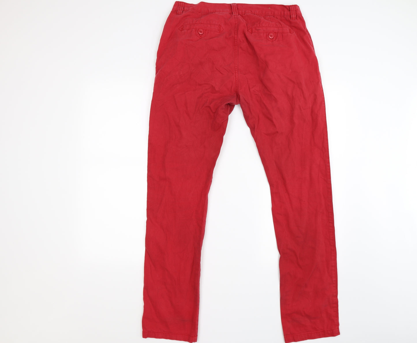 denim co Mens Red  Denim Chino Trousers Size 34 L32 in