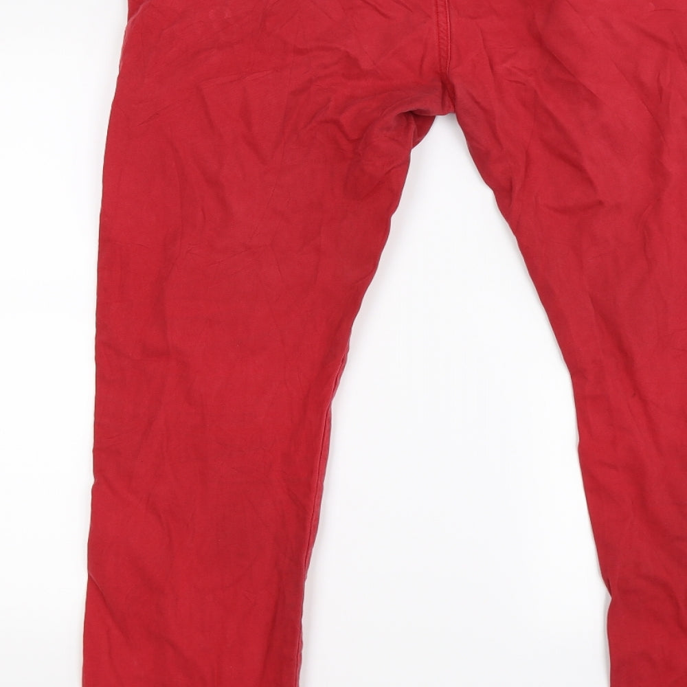 denim co Mens Red  Denim Chino Trousers Size 34 L32 in
